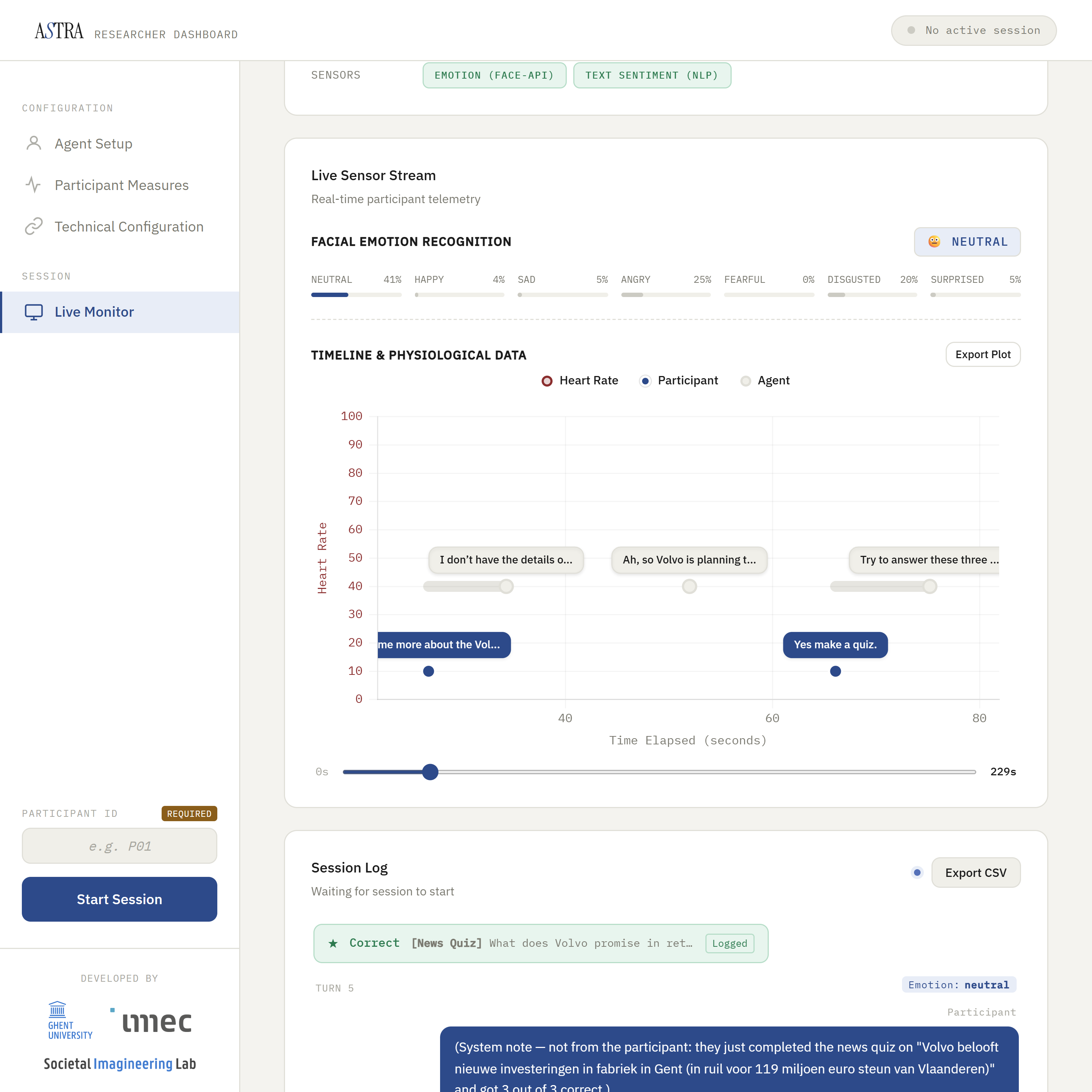 ASTRA researcher dashboard