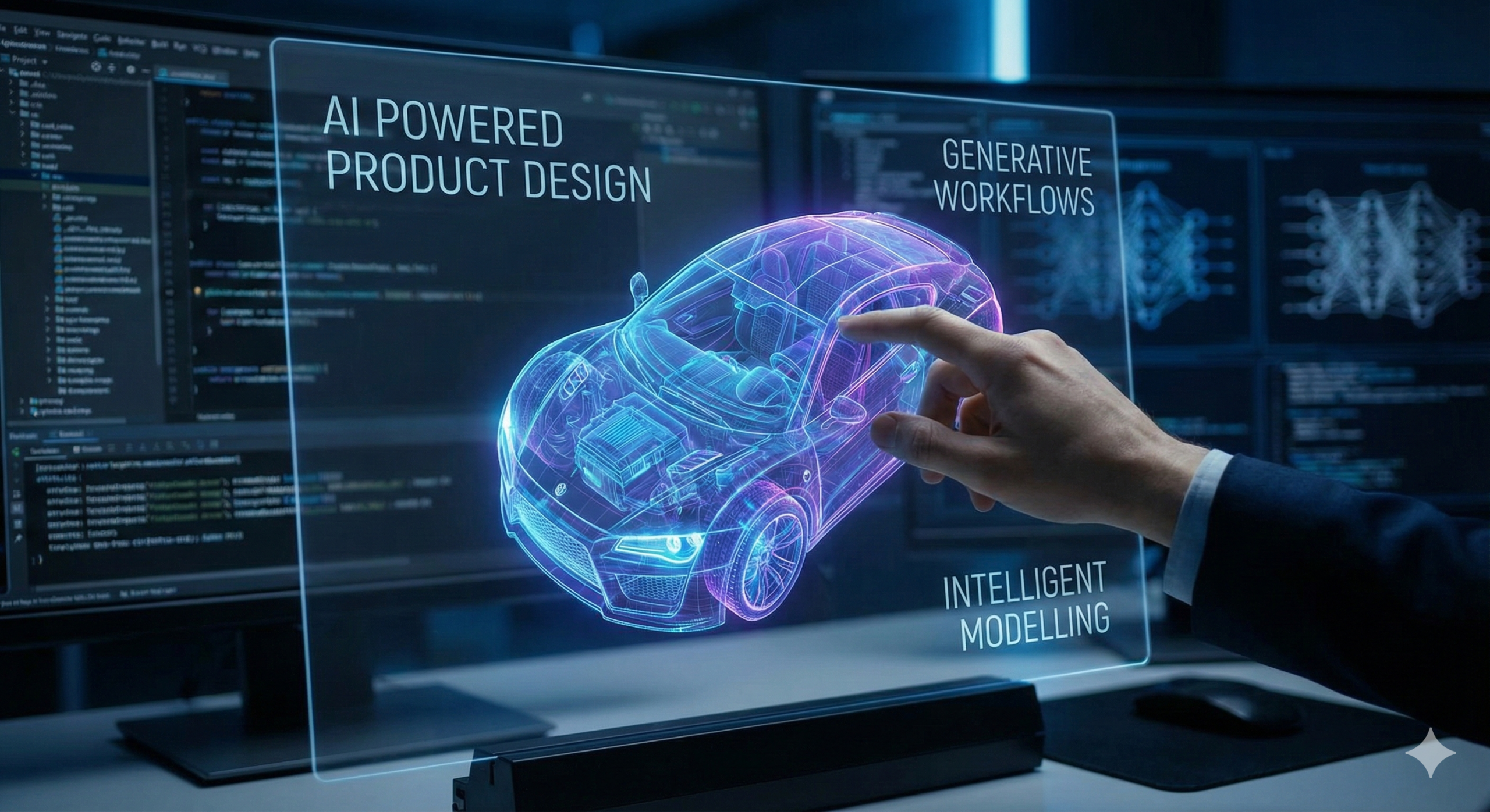 Car being designed in CAD using AI