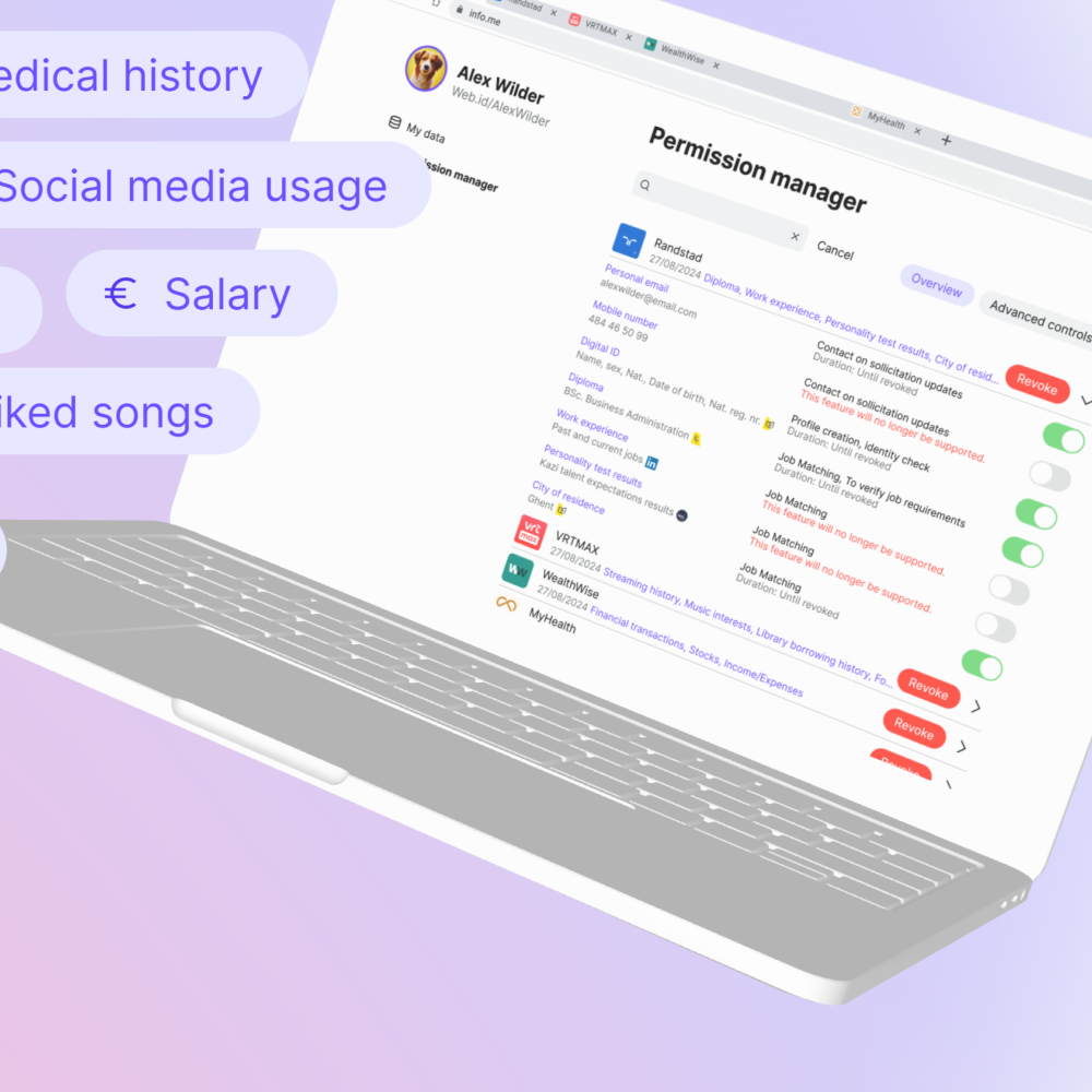 mockup of a permission manager on a laptop